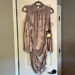 Express Cold Shoulder Velvet Dress